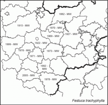 Расселение Festuca trachyphylla в Средней России